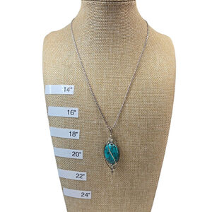 Women's Unbranded Silver Turquoise Pendant Necklace One Size